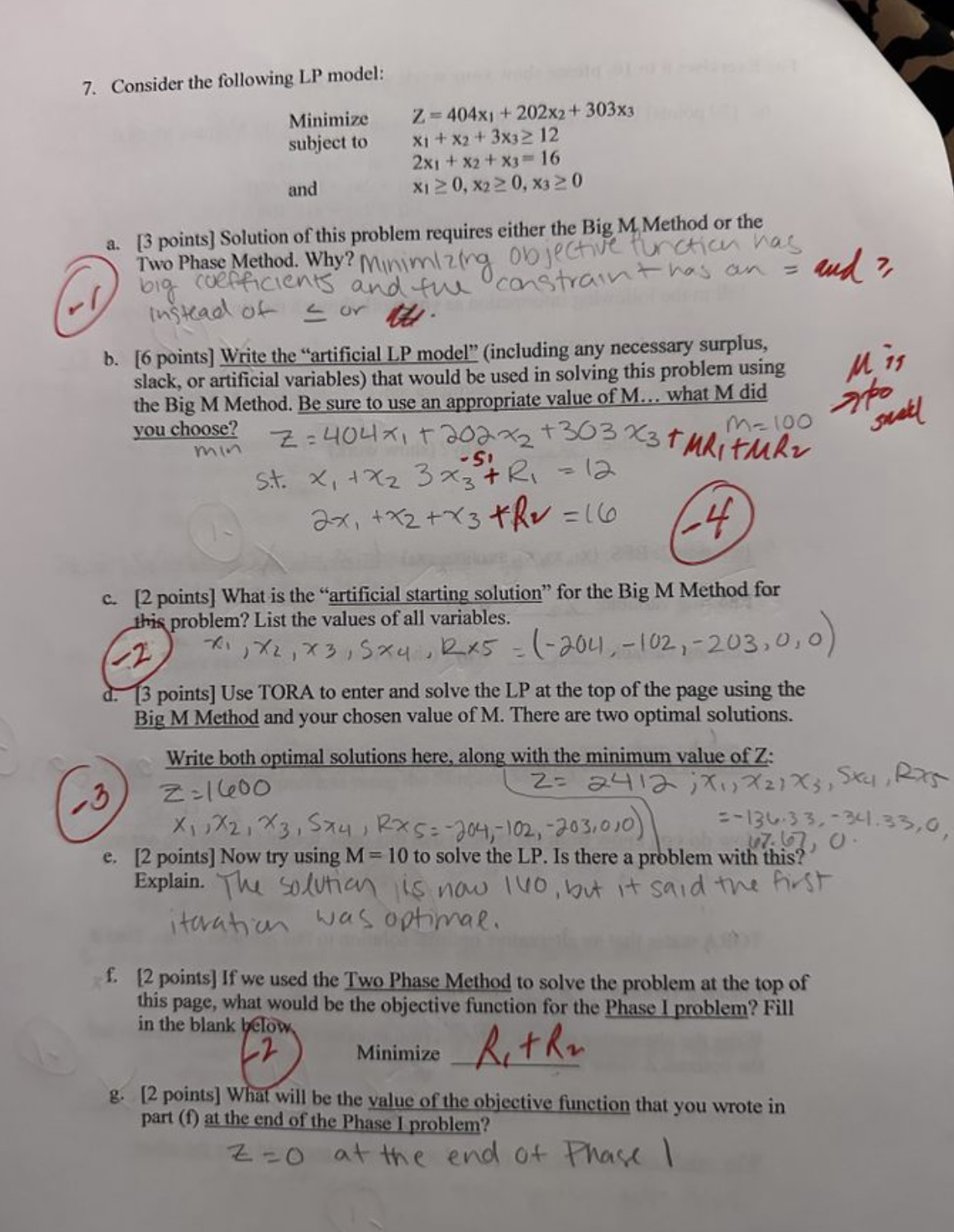 Solved 7. Consider the following LP model: Minimize | Chegg.com