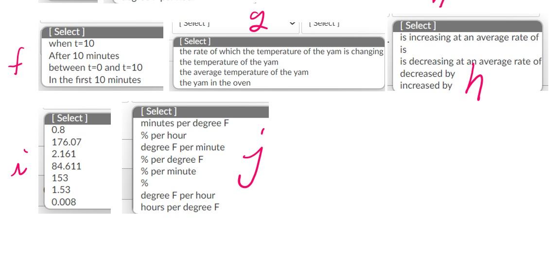 Review Sentences The temperature of a yam in a hot