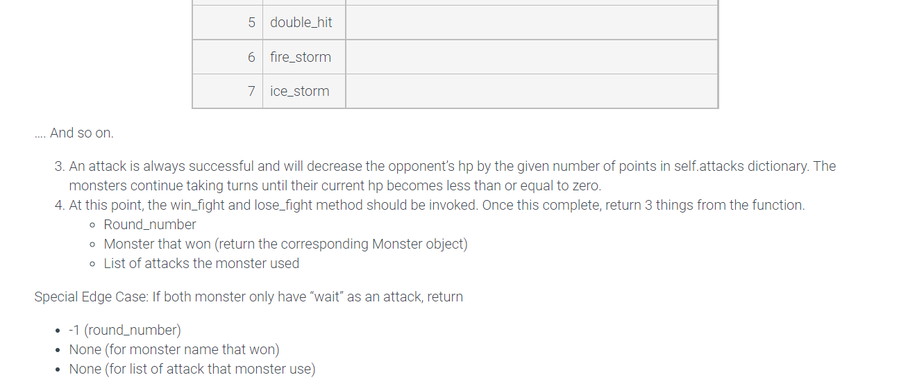 Solved Now we want a way to make our monsters fight! Before | Chegg.com