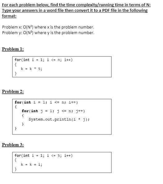 Solved For each problem below, find the time | Chegg.com
