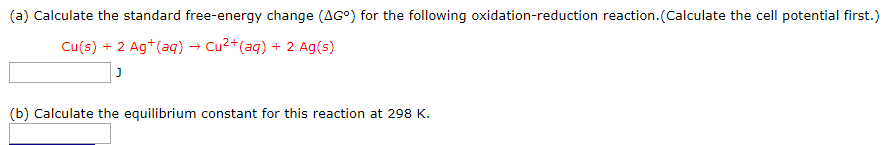 Solved Calculate the standard free energy change (AG°) for | Chegg.com