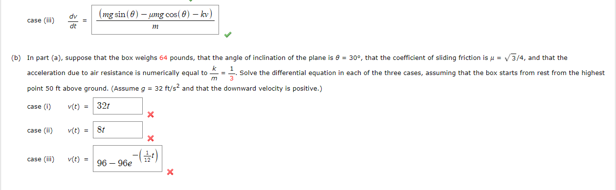 Solved (a) A box of mass m slides down an inclined plane | Chegg.com