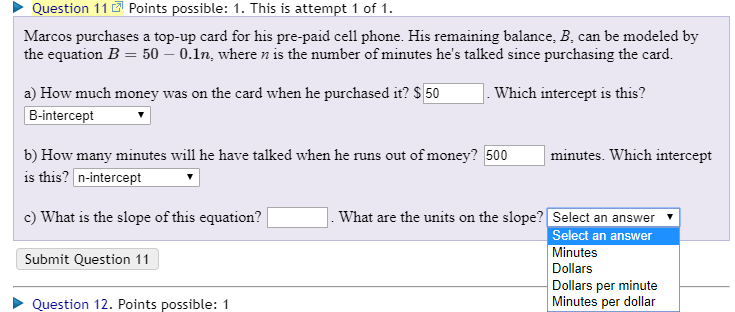 Solved Question 11 Points possible: 1. attempt 1 of | Chegg.com