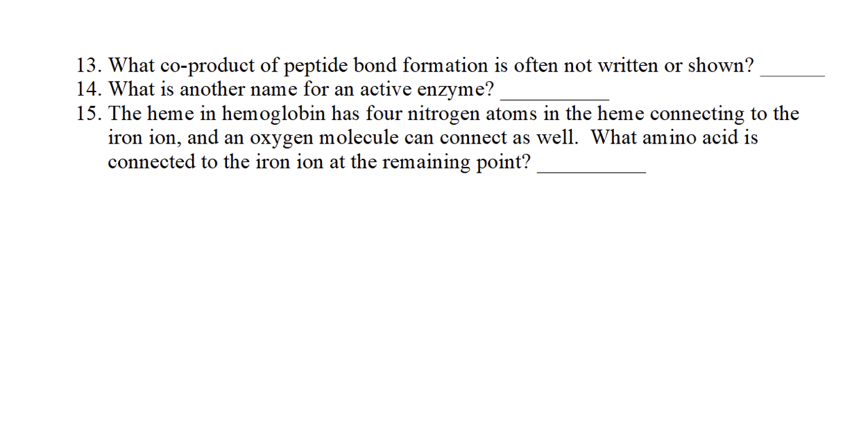 Solved What co-product of peptide bond formation is often | Chegg.com