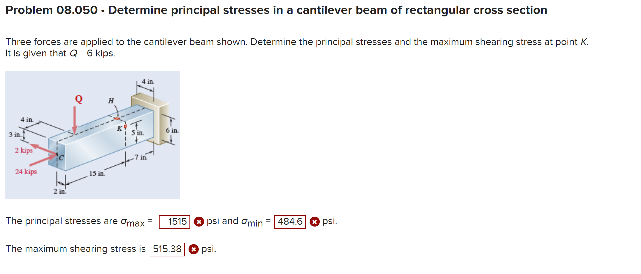 Solved Problem 08.050 - Determine Principal Stresses In A | Chegg.com