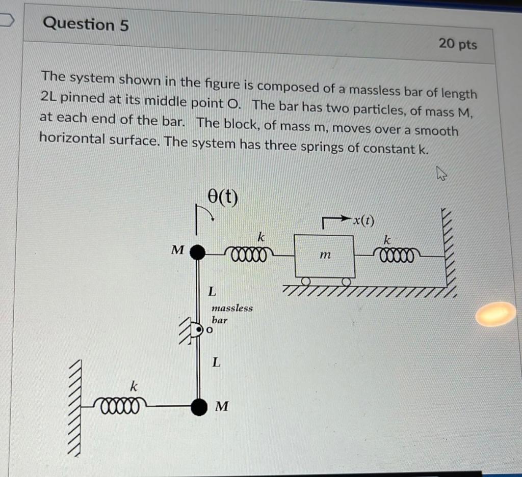 Solved Draw FBD of the bar with the particles and the block | Chegg.com