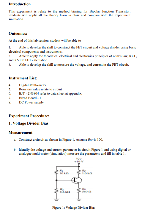 bjt lab experiment