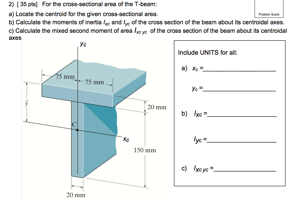 calculate moment of inertia for t beam