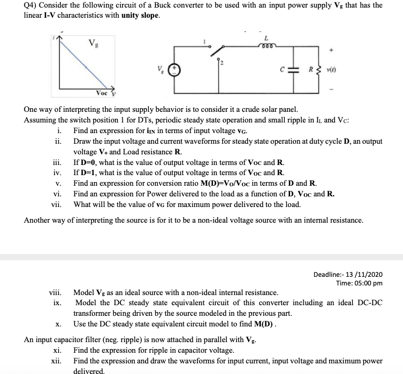 Q4) Consider the following circuit of a Buck | Chegg.com