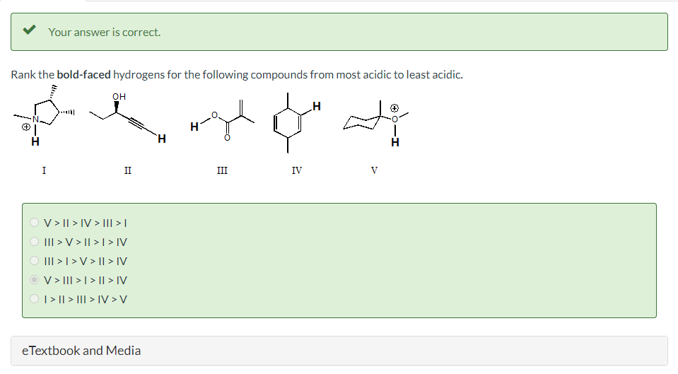 solved-rank-the-bold-faced-hydrogens-for-the-following-chegg