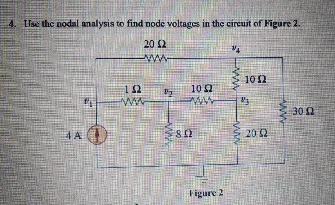 Solved 4. Use the nodal analysis to find node voltages in | Chegg.com