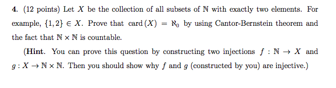 Solved 4. (12 Points) Let X Be The Collection Of All Subsets | Chegg.com