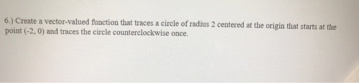 Solved 6.) Create a vector-valued function that traces a | Chegg.com