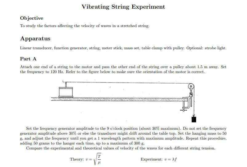 Solved can someone help me with this physics Lab Vibrating