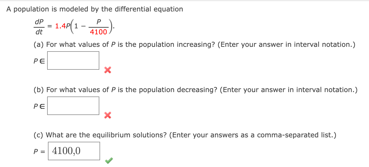 Solved A population is modeled by the differential equation | Chegg.com