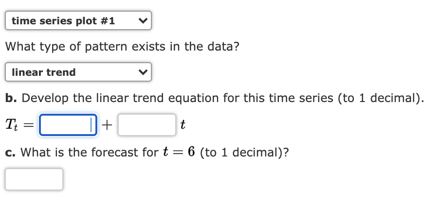 Solved Consider the following time series data. t 1 2 3 4 5 | Chegg.com