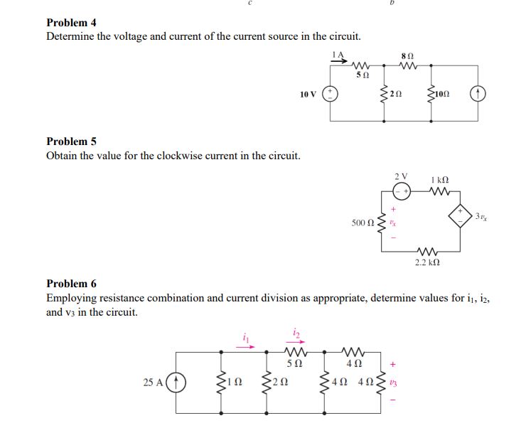 Solved Problem 4 Determine The Voltage And Current Of The | Chegg.com