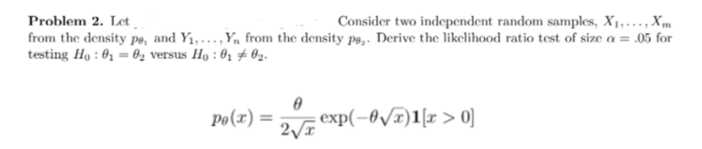 Solved Problem 2. Let Consider two independent random | Chegg.com