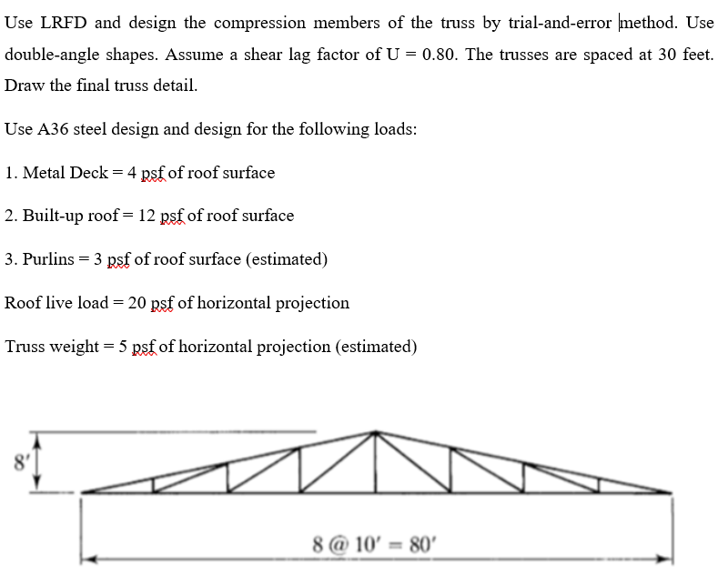 Solved Use LRFD and design the compression members of the | Chegg.com