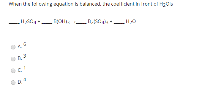 How to Balance H2SO4 + B(OH)3 = B2(SO4)3 + H2O 