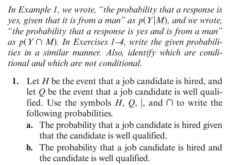 Solved In Example 1, we wrote, “the probability that a | Chegg.com