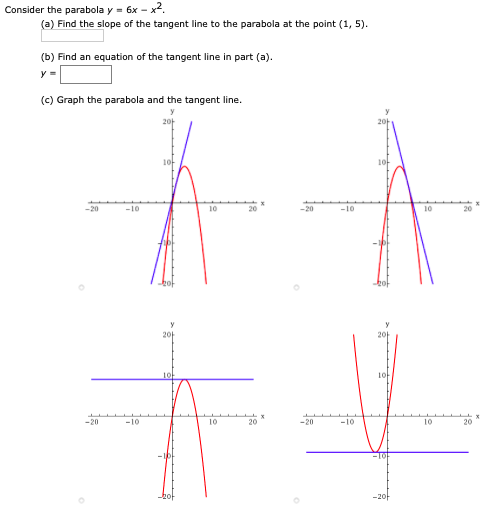 Solved Consider The Parabola Y 6x X2 A Find The Slope Chegg Com