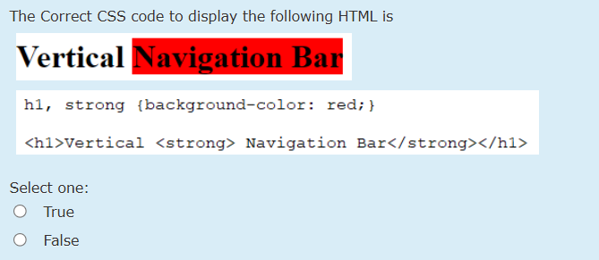Solved The Correct CSS code to display the following HTML | Chegg.com