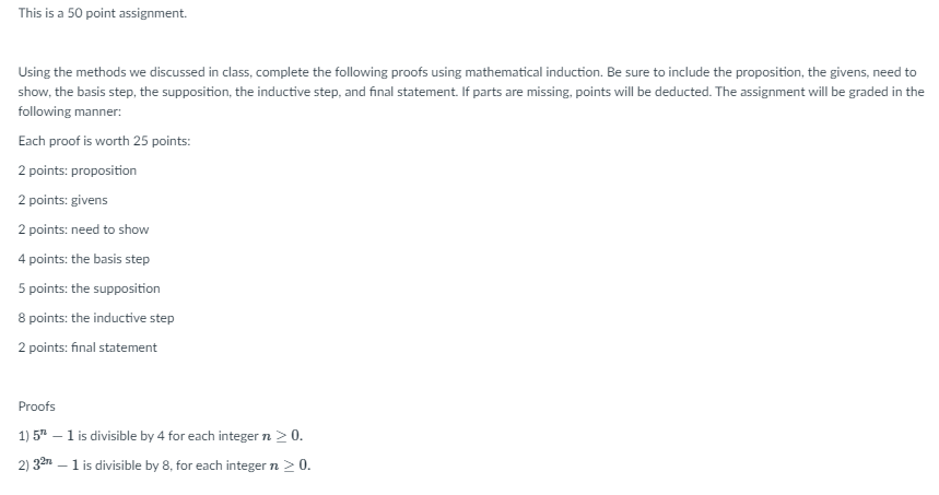 Solved This is a 50 point assignment. Using the methods we | Chegg.com