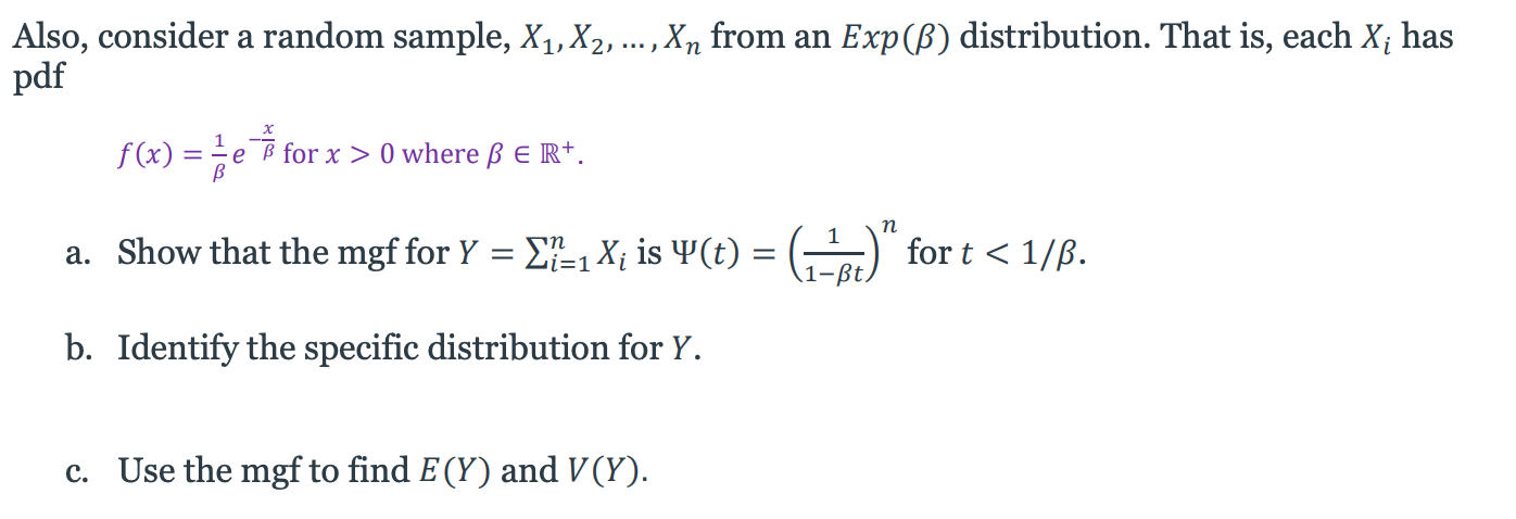 Solved Also Consider A Random Sample X1 X2 Fr Chegg Com