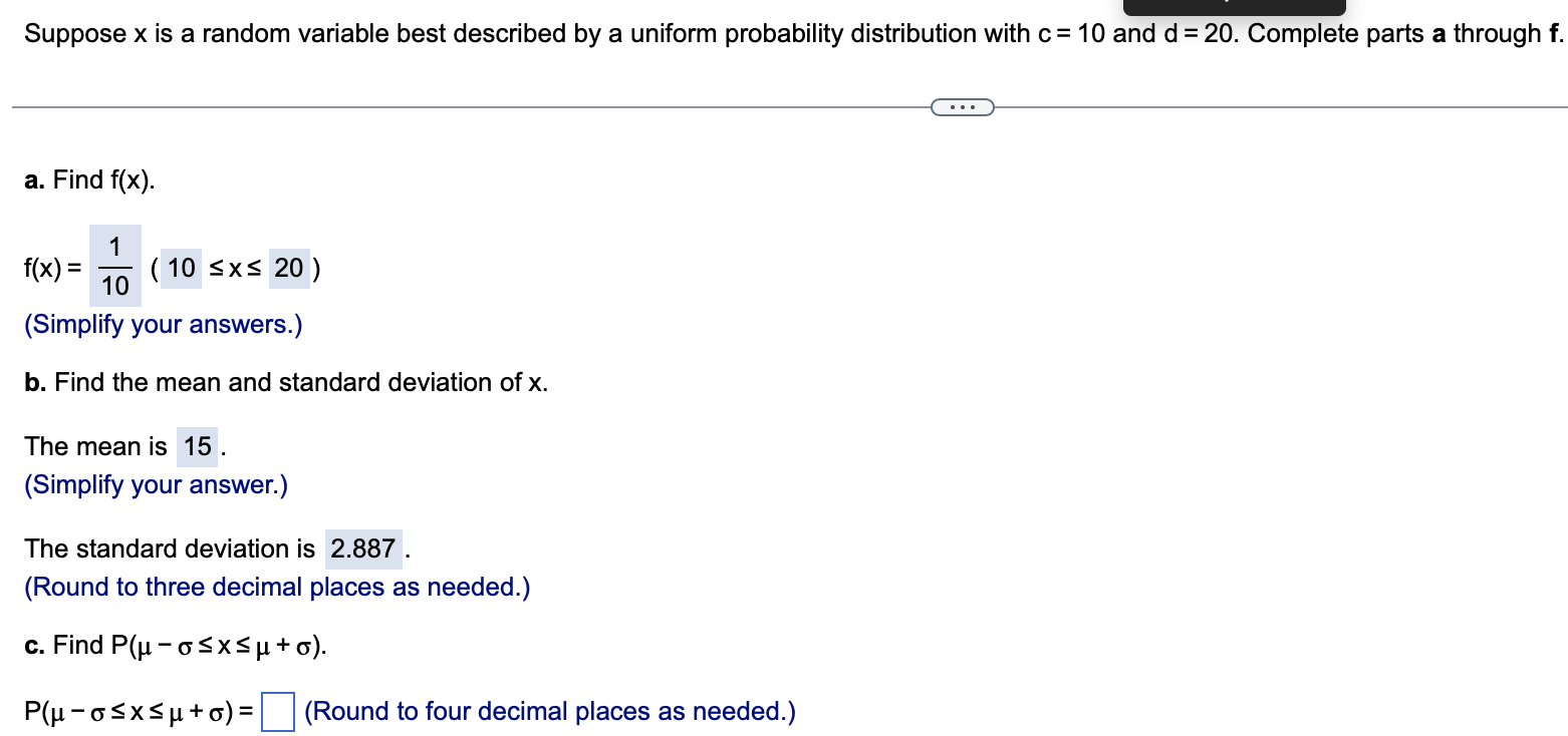 Solved Suppose x is a random variable best described by a | Chegg.com