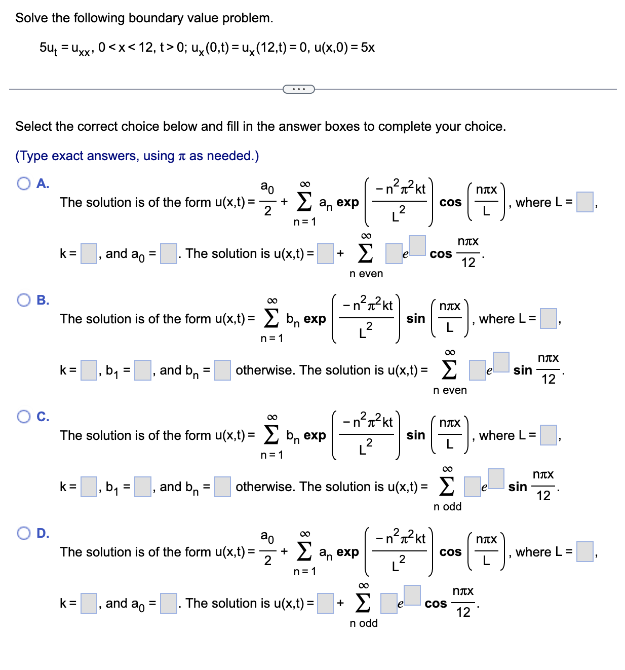 Solved Solve The Following Boundary Value | Chegg.com