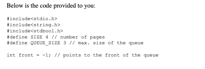 Solved You are required to program First In First Out Page | Chegg.com