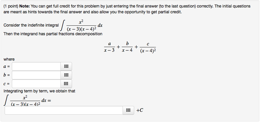 Solved (1 point) Note: You can get full credit for this | Chegg.com