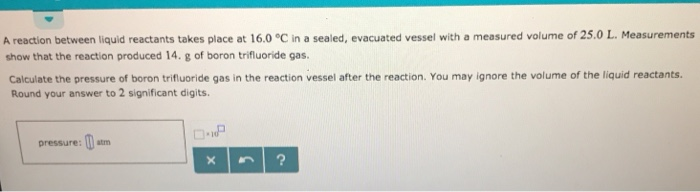 Solved A reaction between liquid reactants takes place at | Chegg.com