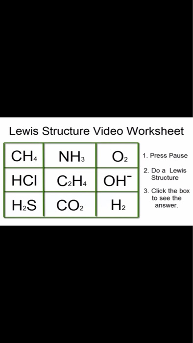 Solved Lewis Structure Video Worksheet CH4 NHO2 1.Press Chegg