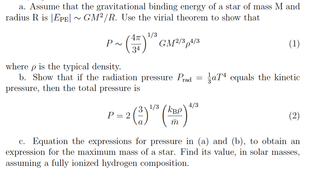 Solved Assume that the gravitational binding energy of a | Chegg.com