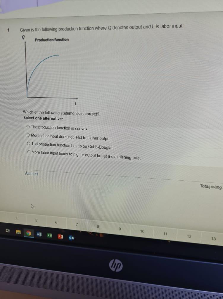 Solved 1 Given is the following production function where Q | Chegg.com