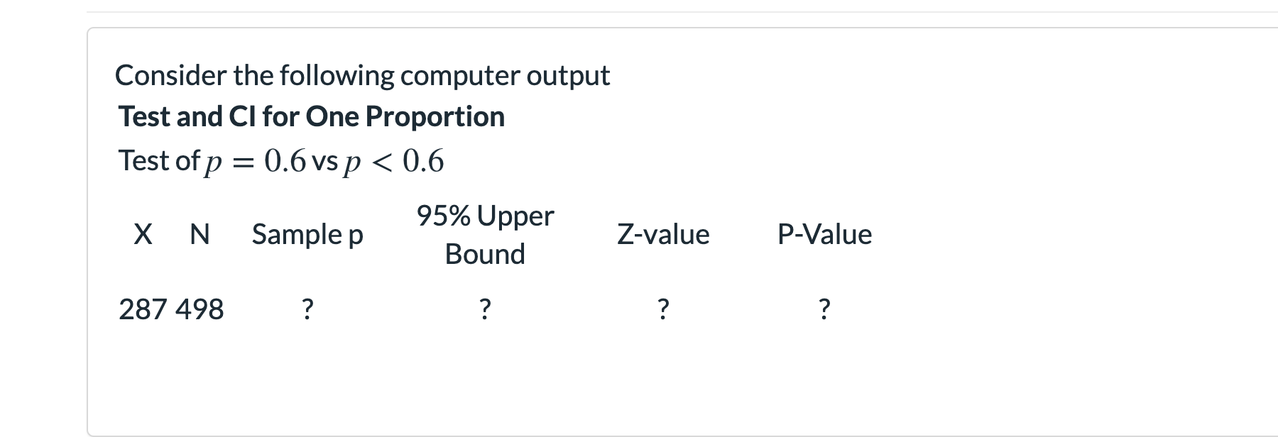 Solved Consider the following computer output Test and Cl | Chegg.com