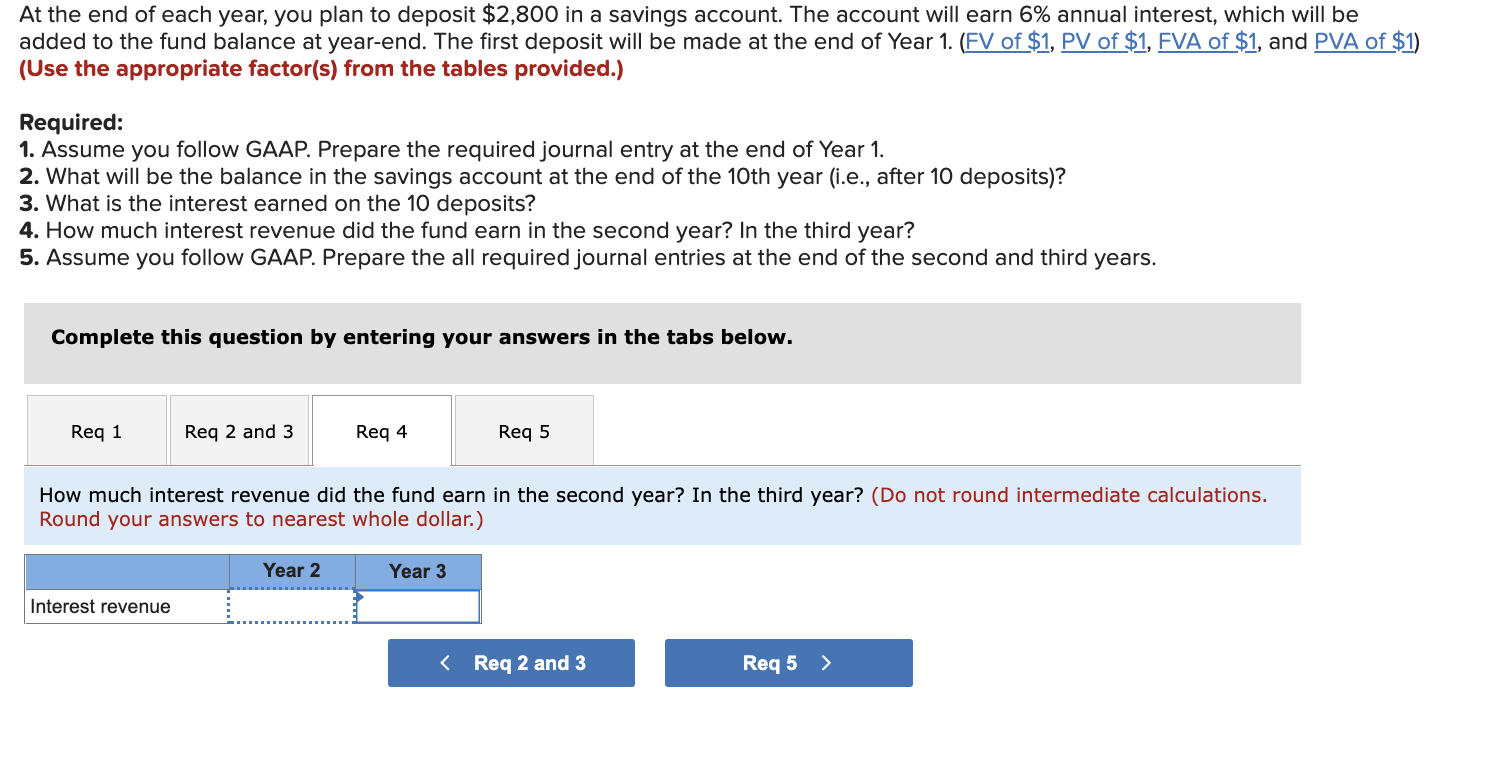 Solved At the end of each year, you plan to deposit $2,800 | Chegg.com