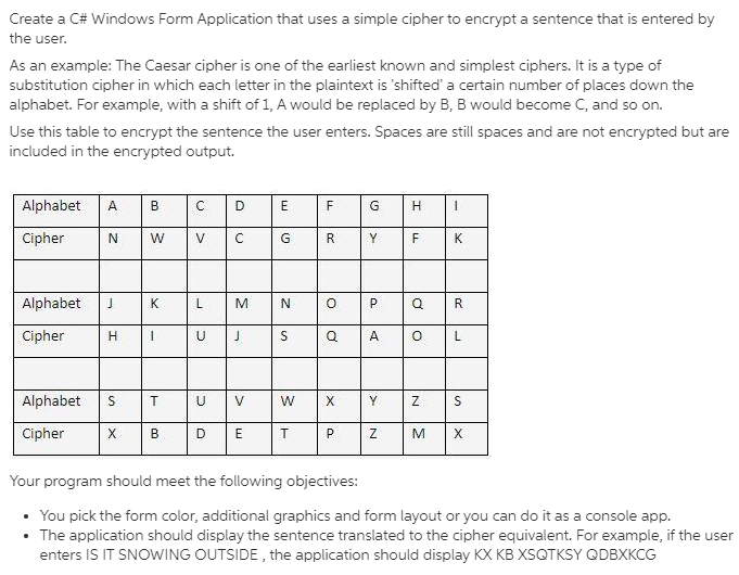 Solved Create a C# Windows Form Application that uses a | Chegg.com