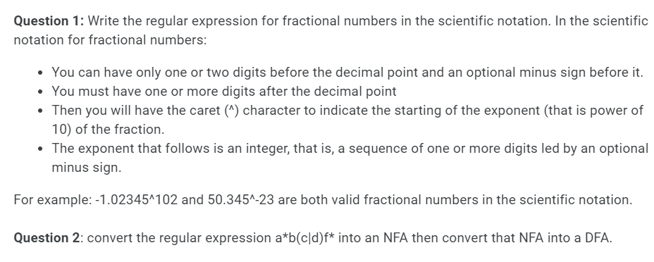 Solved Question 1: Write the regular expression for | Chegg.com