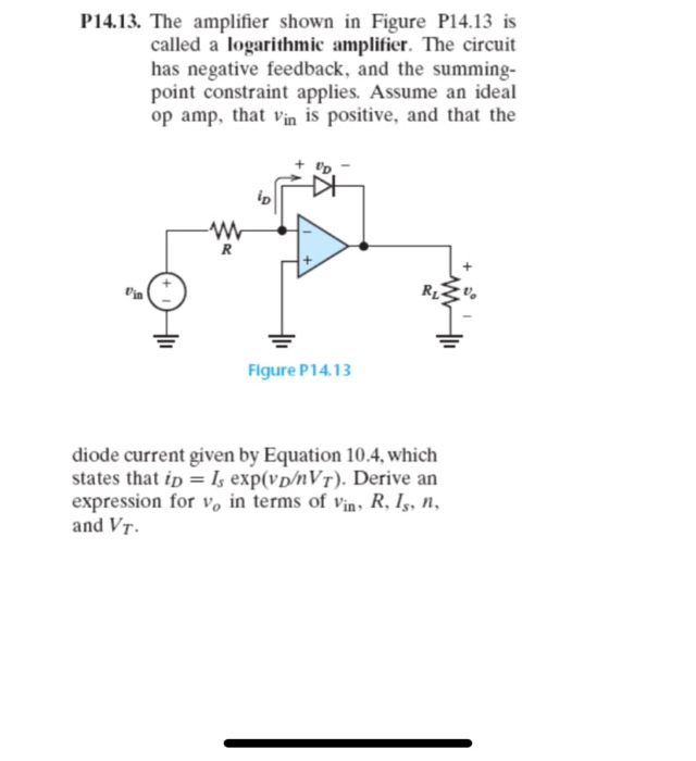 Solved P14.13. The amplifier shown in Figure P14.13 is