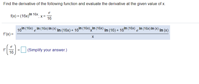 Solved Find the derivative of the function and evaluate the