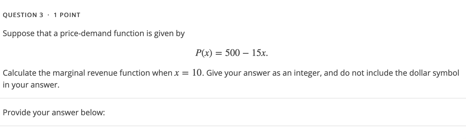 Solved Question 3 1 Point Suppose That A Price Demand Chegg Solved Question 3 1 Point Suppose That A Price Demand Chegg