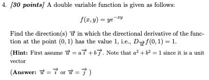 Solved 4. (30 points] A double variable function is given as | Chegg.com