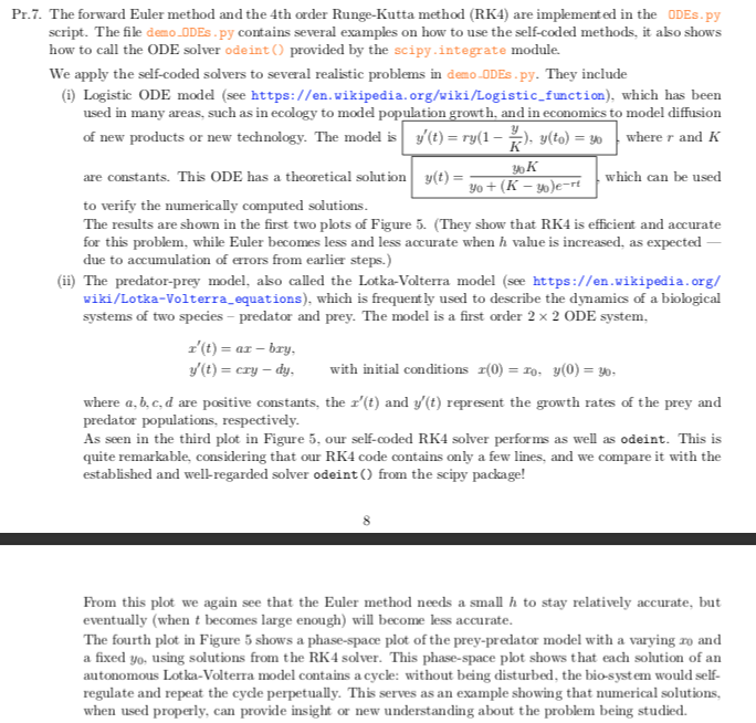 Pr.7. The forward Euler method and the 4th order | Chegg.com