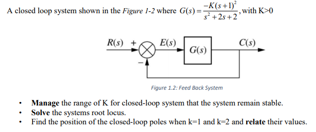 Solved A closed loop system shown in the Figure 1-2 where | Chegg.com