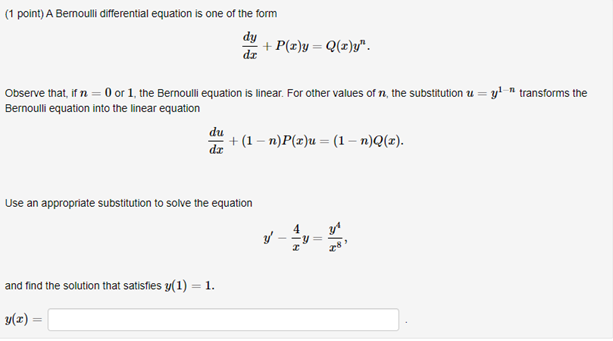 Solved Use An Appropriate Substitution To Solve The | Chegg.com