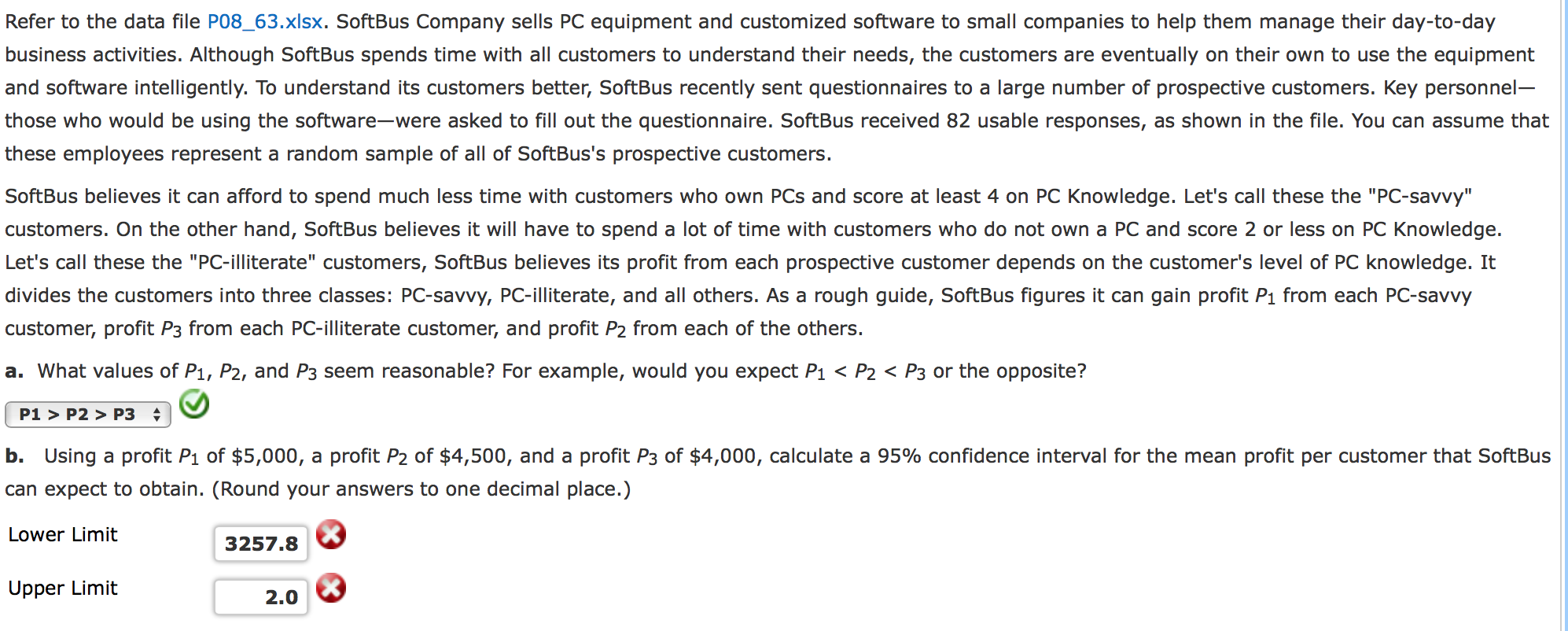 Solved Refer to the data file P08_63.xlsx. SoftBus Company