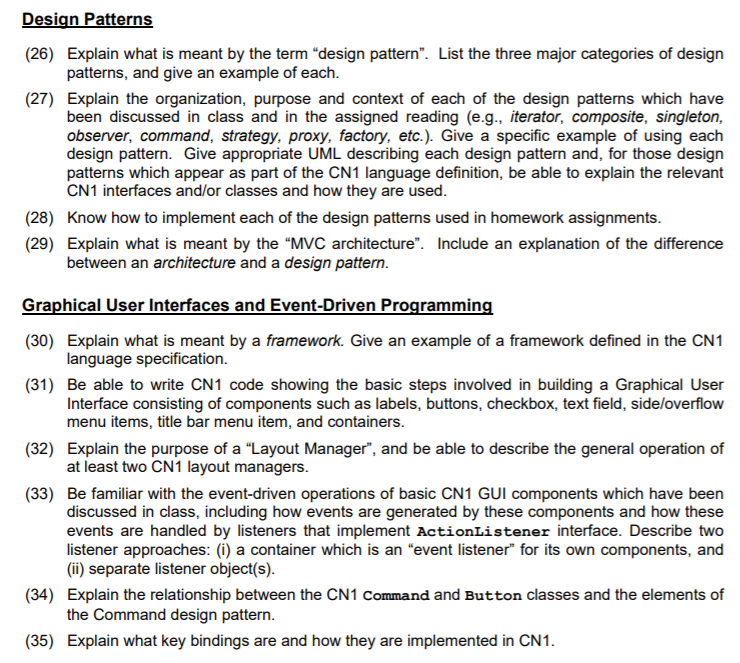 Solved Design Patterns (26) Explain what is meant by the | Chegg.com